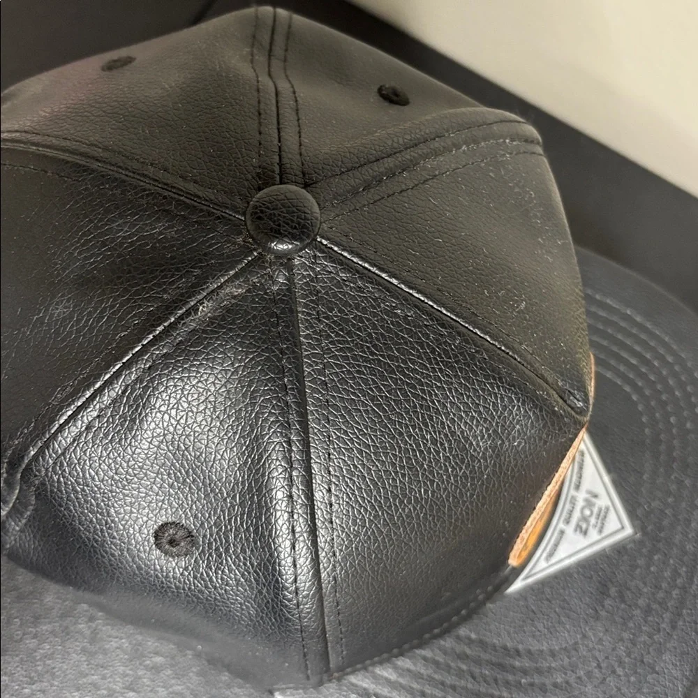 Zion Faux Leather Black Lone Star State Cap